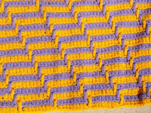 A picture of a closeup of the Vikings blanket.